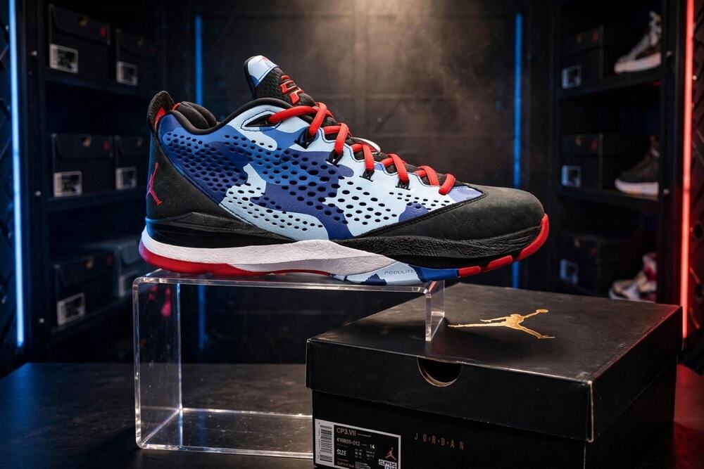 Size 14 Jordan CP3.VII Clippers Camo 616805-012 Blue Red Black OG BOX EXCELLENT